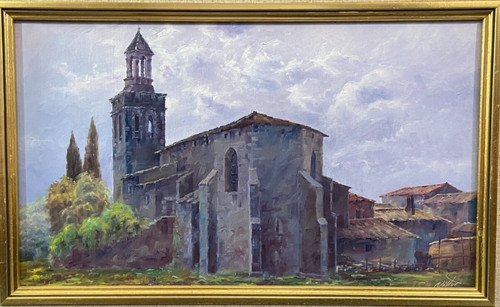 Quadro olio tela scuola - olio,